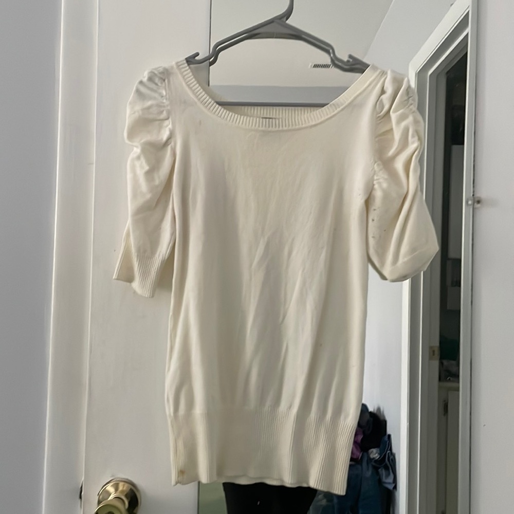 White short sleeve sweater size small